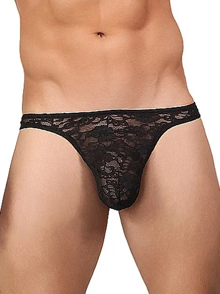 Male Power Stretch Lace: String, schwarz (S/M) Male Power Stretch Lace: String, schwarz (S/M)