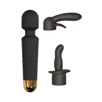 Dorcel Kit Wanderful: Vibrator mit Aufsätzen, schwarz/gold Dorcel Kit Wanderful: Vibrator mit Aufsätzen, schwarz/gold