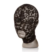 Scandal Lace Hood: Spitzen-Kopfmaske, schwarz Scandal Lace Hood: Spitzen-Kopfmaske, schwarz