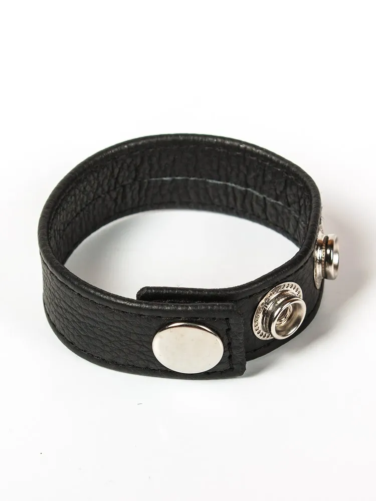 Black Label 3 Snap Leather Cock Ring: Penis- und Hodenriemen, schwarz Black Label 3 Snap Leather Cock Ring: Penis- und Hodenriemen, schwarz