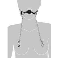 Fetish Fantasy Extreme: Ballknebel mit Nippelklemmen Fetish Fantasy Extreme: Ballknebel mit Nippelklemmen