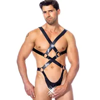 Lederharness mit Ouvertstring, schwarz (One Size) Lederharness mit Ouvertstring, schwarz (One Size)