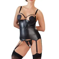 Bondage Strapshemd mit offenen Cups plus String Ouvert Bondage Strapshemd mit offenen Cups plus String Ouvert