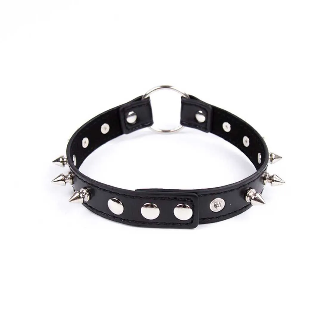 Halsband mit Metall Spikes – Bild 3