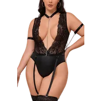 Body mit Armfesseln schwarz Plus Size Body mit Armfesseln schwarz Plus Size