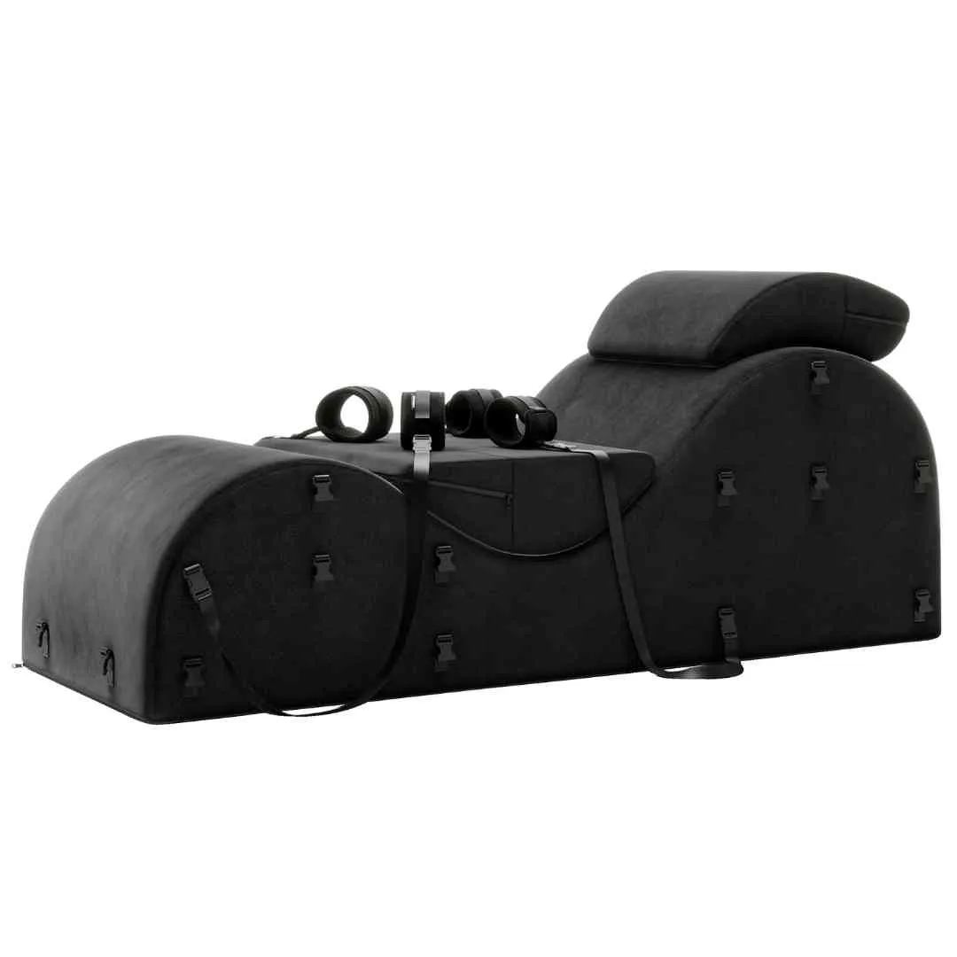 Liebesmöbel „Black Label Esse“ mit Handfesseln und Augenmaske Liebesmöbel „Black Label Esse“ mit Handfesseln und Augenmaske