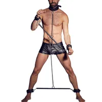 Leder-Totalfessel 9-teilig, schwarz/silber Leder-Totalfessel 9-teilig, schwarz/silber