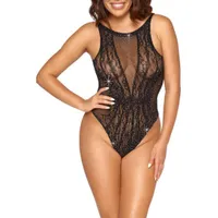 Body mit Allover-Strassbesatz Body mit Allover-Strassbesatz