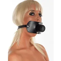 Lederknebel mit Harnrohr (35mm), schwarz Lederknebel mit Harnrohr (35mm), schwarz