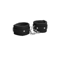 Ouch! Plush Leather Ankle Cuffs: Fußfesseln, schwarz Ouch! Plush Leather Ankle Cuffs: Fußfesseln, schwarz