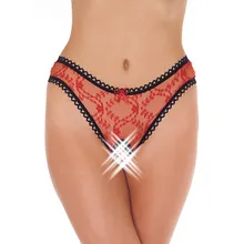 Ouvert-String: Flowers, rot (One Size) Ouvert-String: Flowers, rot (One Size)