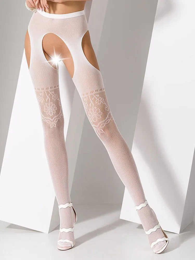 Passion: Ouvert-Strumpfhose S017, weiß (One Size) Passion: Ouvert-Strumpfhose S017, weiß (One Size)