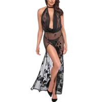 langes Kleid mit Samtbesatz langes Kleid mit Samtbesatz