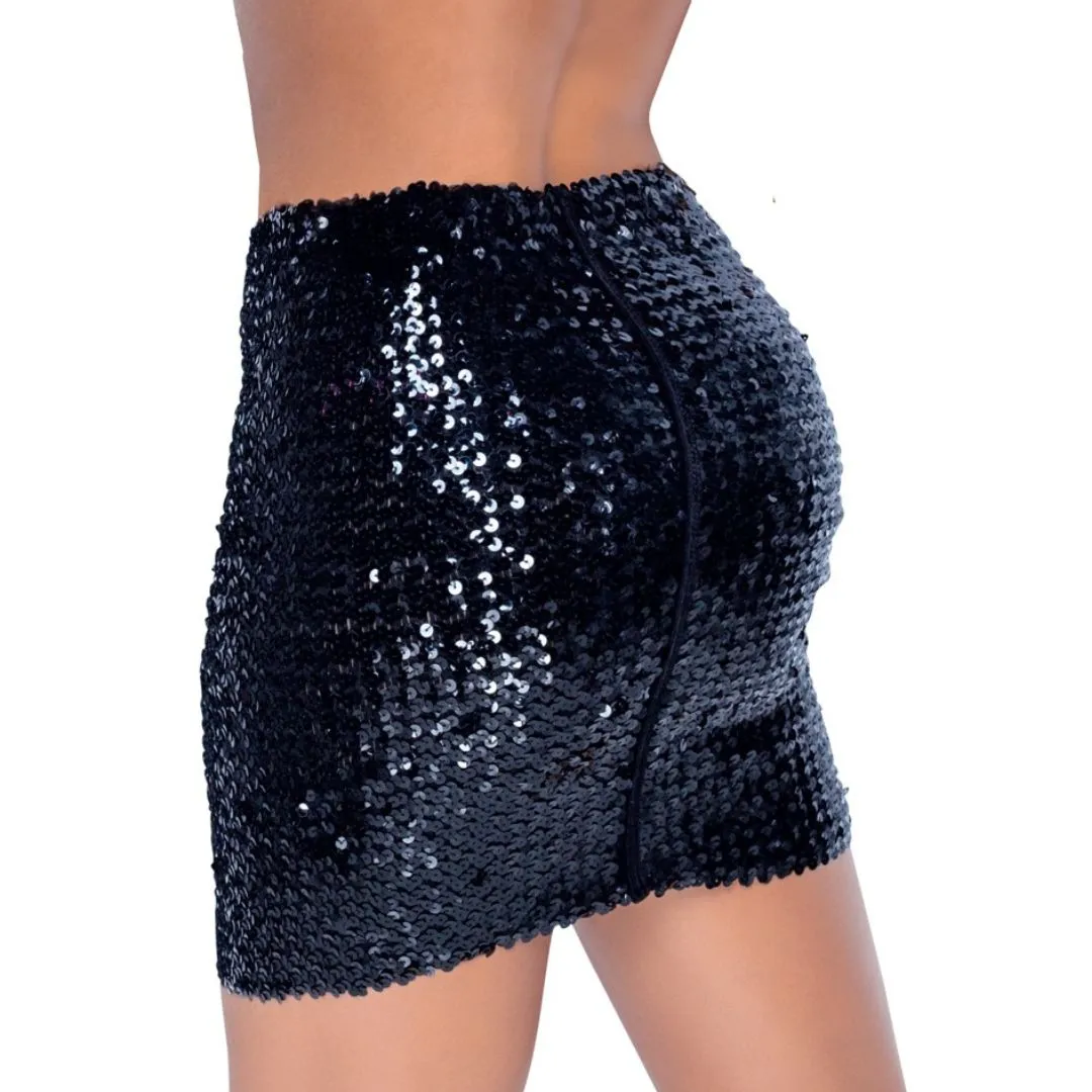 Kurzer Stretch-Rock mit Pailletten – Bild 5