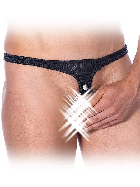 Leder-Taillengurt mit Penis-Hodenring, schwarz (M) Leder-Taillengurt mit Penis-Hodenring, schwarz (M)