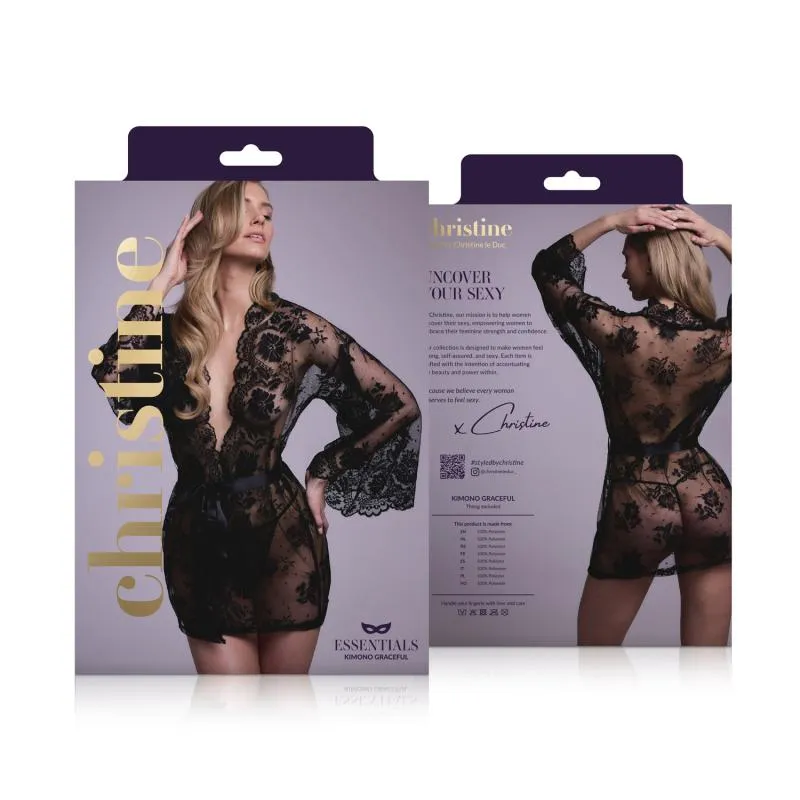 Christine - Spitzen-Kimono Graceful - Schwarz – Bild 2