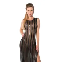 Latex-Kleid mit seitlichen Schlitzen Latex-Kleid mit seitlichen Schlitzen