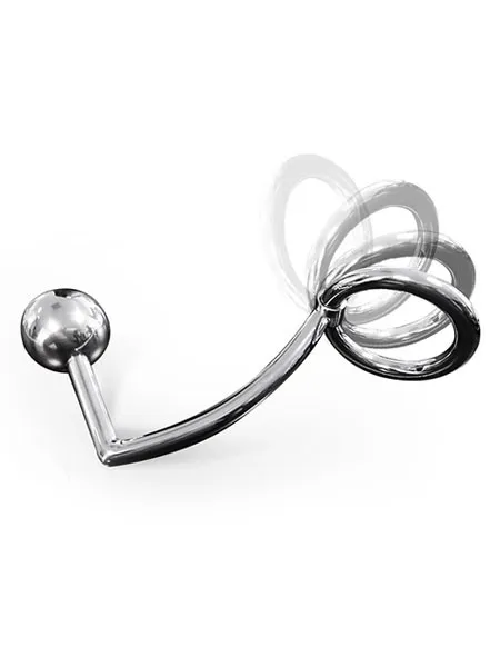 Anal Intruder: Edelstahl-Penis-/Hodenring (50mm) mit Analplug Anal Intruder: Edelstahl-Penis-/Hodenring (50mm) mit Analplug