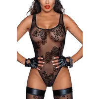 Tüll-Body mit Flockstickerei Tüll-Body mit Flockstickerei