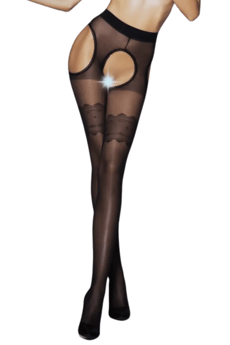 Strapsstrumpfhose ouvert black Strapsstrumpfhose ouvert black