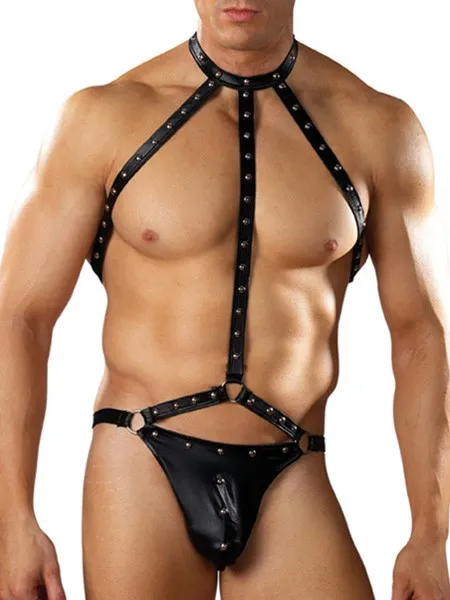 Male Power Fetish: Gladiator Stringbody, schwarz (S/M) Male Power Fetish: Gladiator Stringbody, schwarz (S/M)