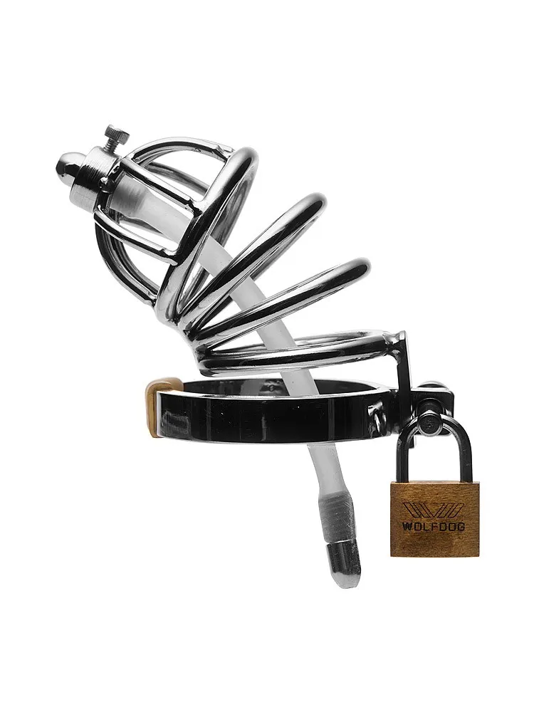 Master Series Repressor Chasity Cage: Edelstahl-Peniskäfig mit Dilator (hohl) Master Series Repressor Chasity Cage: Edelstahl-Peniskäfig mit Dilator (hohl)