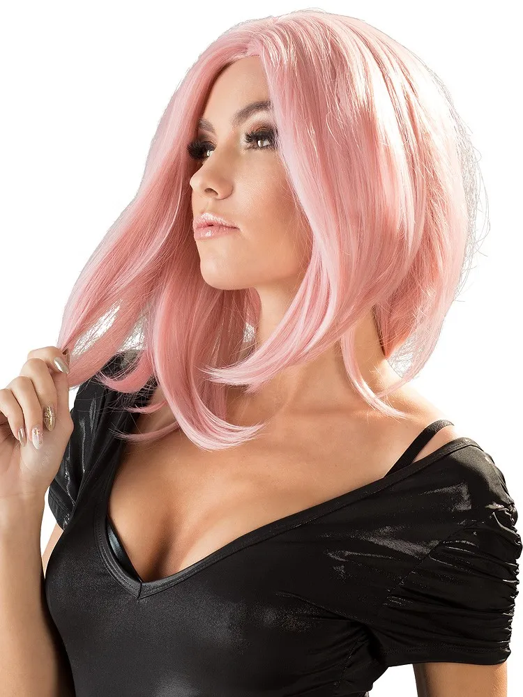 Perücke Bob-Schnitt, rosa Perücke Bob-Schnitt, rosa