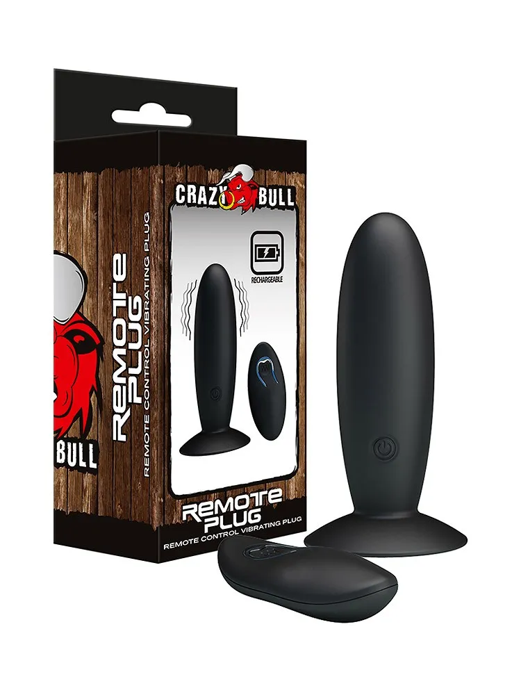 Crazy Bull Remote Plug: Vibro-Plug mit Fernbedienung, schwarz Crazy Bull Remote Plug: Vibro-Plug mit Fernbedienung, schwarz