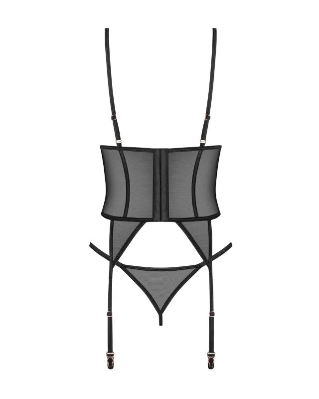 Obsessive - Freedom Euridia Korsett und String - Schwarz – Bild 2