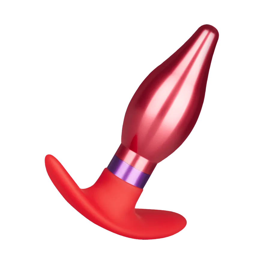 Edelstahl-Analplug mit Silikonbasis, 9,5 cm Edelstahl-Analplug mit Silikonbasis, 9,5 cm