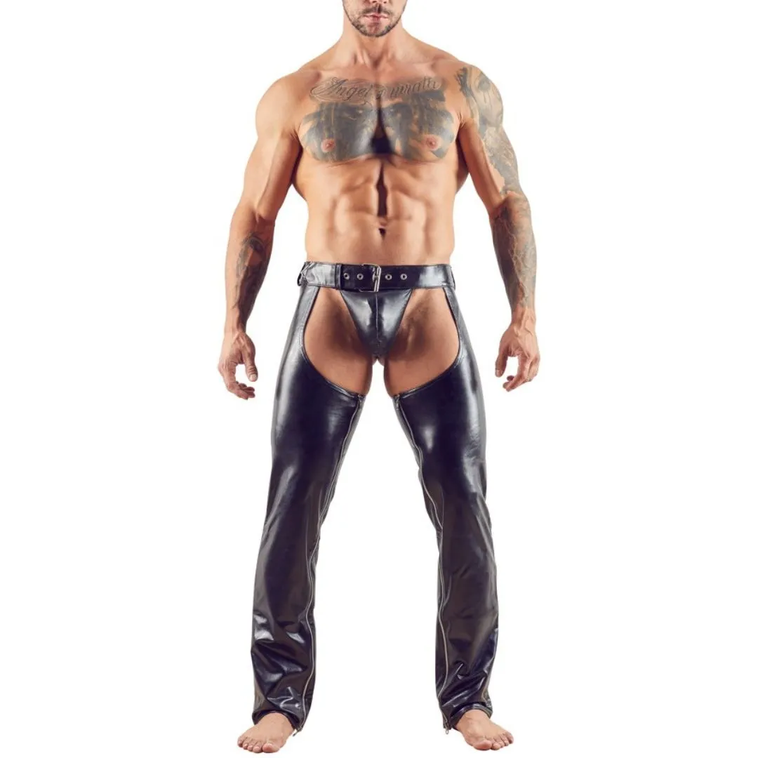 Chaps plus String aus Lederimitat – Bild 3