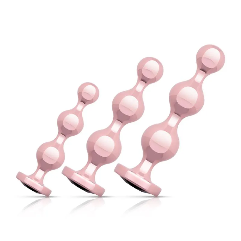 Rosy Gold - Metall-Buttplug-Set 3 Teile - Roségold – Bild 4