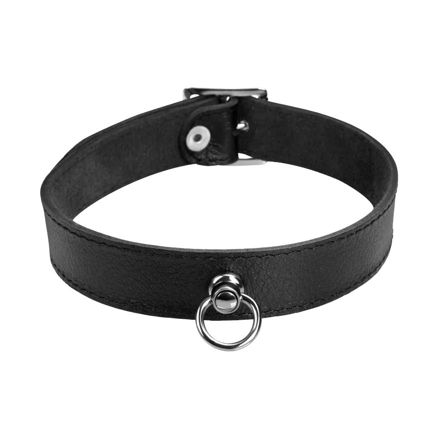 Schmales Leder-Halsband mit O-Ring Schmales Leder-Halsband mit O-Ring