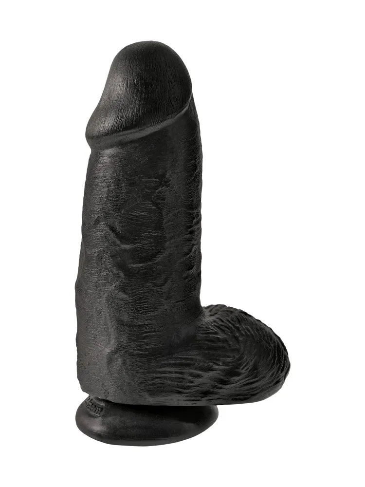King Cock Chubby: Dildo mit Hoden, schwarz King Cock Chubby: Dildo mit Hoden, schwarz