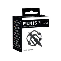 Penis Plug with Glans Cage: Penisplug mit Eichelkäfig, schwarz Penis Plug with Glans Cage: Penisplug mit Eichelkäfig, schwarz