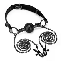 STEAMY SHADES Ball Gag with Nipple Clamps STEAMY SHADES Ball Gag with Nipple Clamps