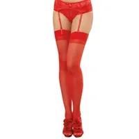 Dreamgirl Straps-Nahtstrümpfe, rot (One Size) Dreamgirl Straps-Nahtstrümpfe, rot (One Size)