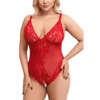Ouvert Body mit Spitze rot Plus Size Ouvert Body mit Spitze rot Plus Size
