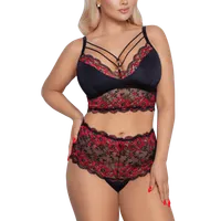 2tlg. Spitzenset in schwarz rot Plus Size 2tlg. Spitzenset in schwarz rot Plus Size