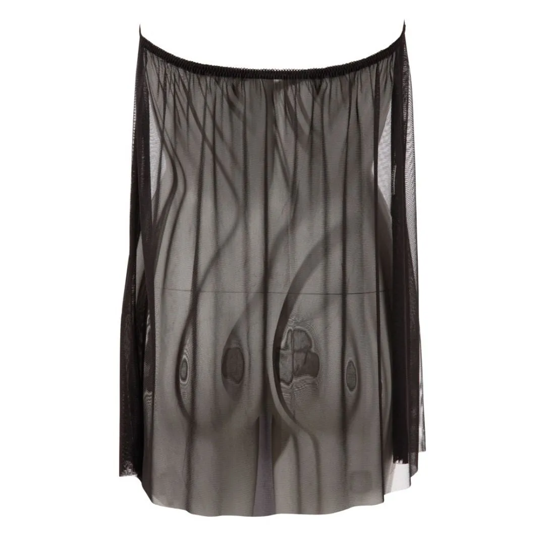 Transparentes Babydoll mit Stehkragen aus Spitze – Bild 5