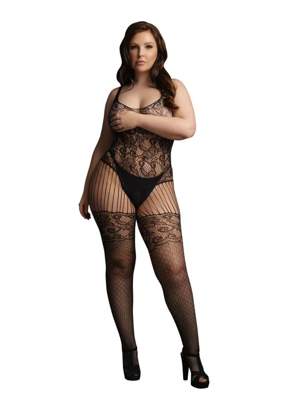 Le Desir - Spitzen- und Netz-Bodystocking - Schwarz Le Desir - Spitzen- und Netz-Bodystocking - Schwarz