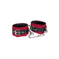 Leder-Fußfesseln, rot/schwarz Leder-Fußfesseln, rot/schwarz