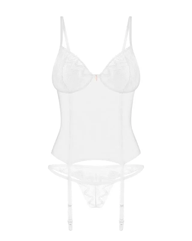 Obsessive - Alissium Korsett und String - Weiß – Bild 5