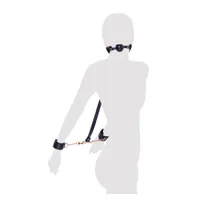 Handfessel plus Knebel mit Verbindungsriemen Handfessel plus Knebel mit Verbindungsriemen