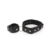 Leder-Oberschenkel-Handfessel, schwarz Leder-Oberschenkel-Handfessel, schwarz