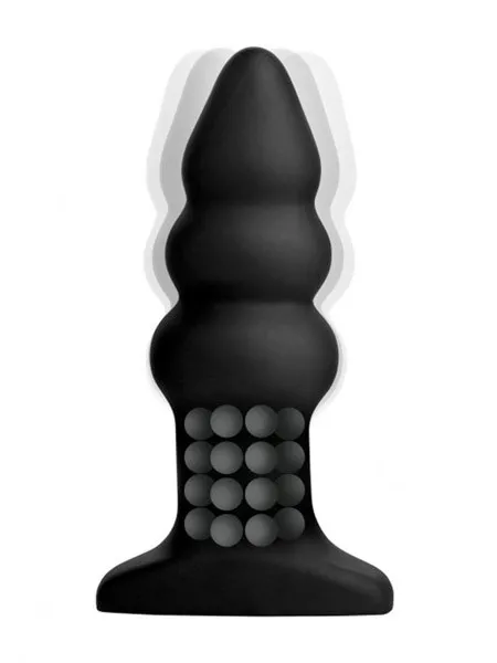 Rippled Rimming Plug Model I: Vibroplug, schwarz Rippled Rimming Plug Model I: Vibroplug, schwarz