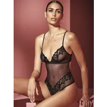 Bracli London: Perlenstringbody, schwarz (L) Bracli London: Perlenstringbody, schwarz (L)