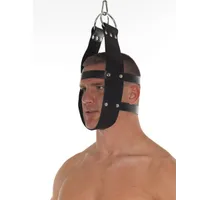 Leder-Hängemaske mit Ringen, schwarz Leder-Hängemaske mit Ringen, schwarz