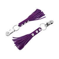 Nippelklemmen mit Leder-Quasten Nippelklemmen mit Leder-Quasten