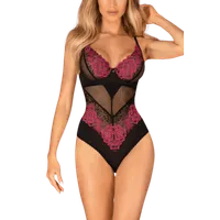 Spitzenstringbody schwarz pink Spitzenstringbody schwarz pink
